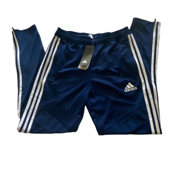 BNWT ADIDAS Track Pants with Climacool Blue with 3 White Stripes Youth Size L - Picture 2 of 7